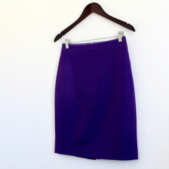 J. Crew Pencil Skirt Wool Blend Purple Size 0 - Picture 4 of 9